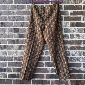 Talbots Petites 8 Paisley Pants Cotton Silk Blend Side Zip
